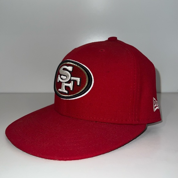 New Era Other - new era san francisco 49ers nfl fitted hat red logo 59fifty size 7 1/8 ball cap